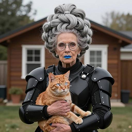 Futuristic Portrait of an Iconic Elderly Woman