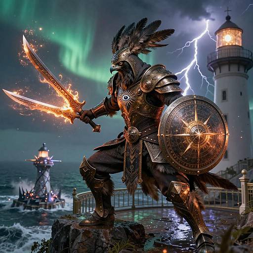 Hawk-Headed Battle-Mage on Stormcliff Lighthouse