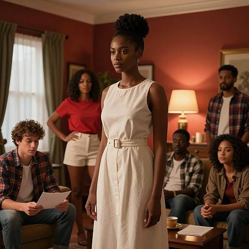 Cozy Gathering in a Dimly Lit Room