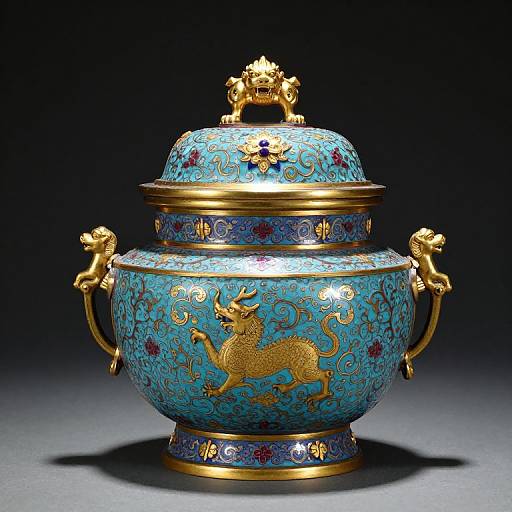 Qing Dynasty Cloisonné Urn Art