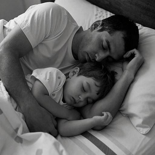 Serene Bond: Man and Child Sleeping