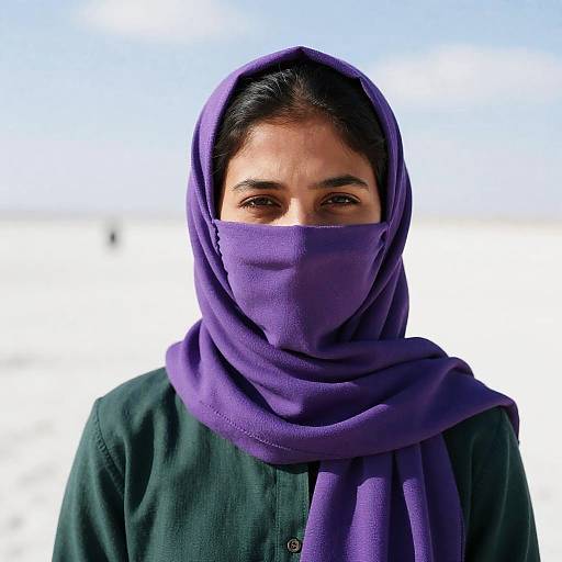 Mysterious Figure in a Barren Landscape