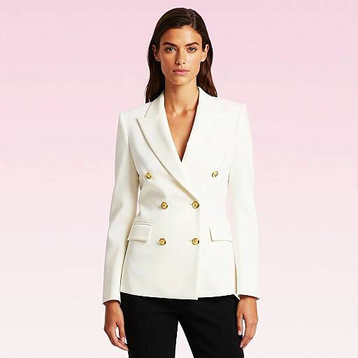 Confident Woman in Chic White Blazer