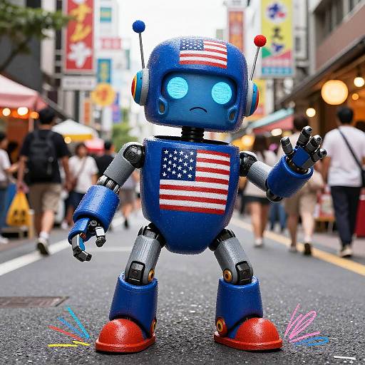 USA-themed Robot in Cyberpunk Japan Festival