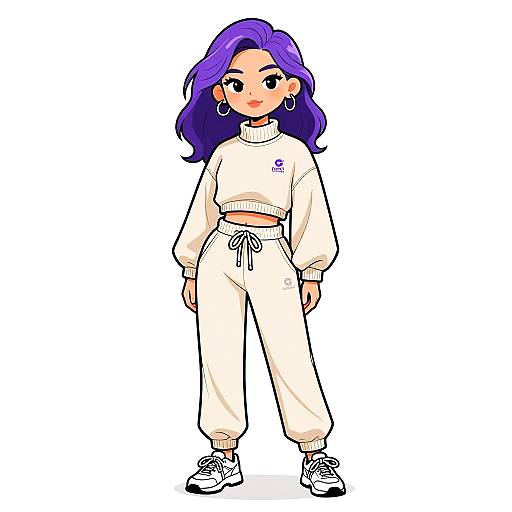 Stylish Woman in Beige Sporty Outfit