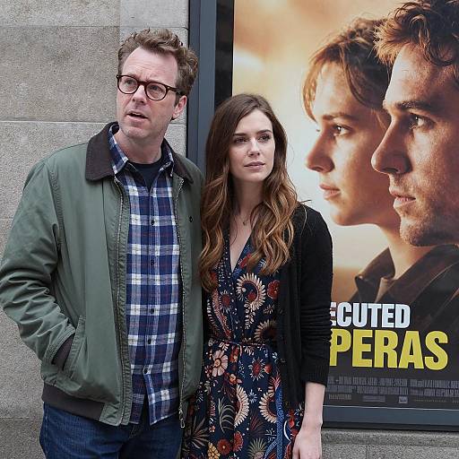 Candid Shot with Movie Poster Background