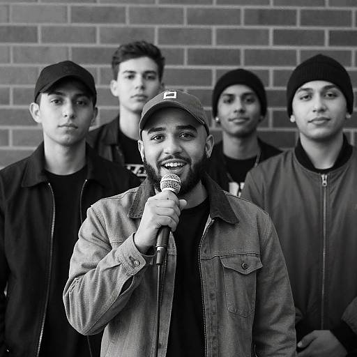 Black-and-White Group Portrait of Young Men