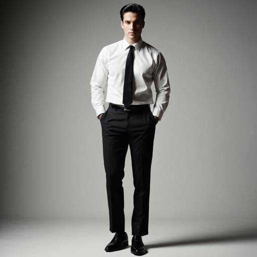 Man in Classic Black Suit and White Shirt