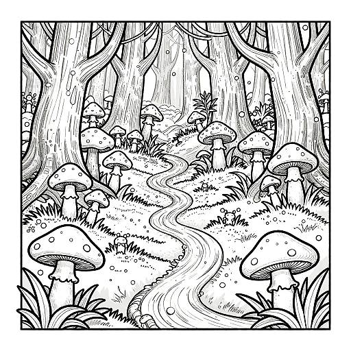 Enchanted Forest Clearing Coloring Page