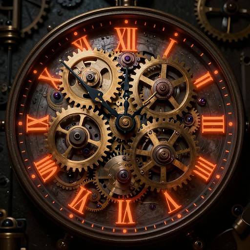 Steampunk Gears and Vintage Clock