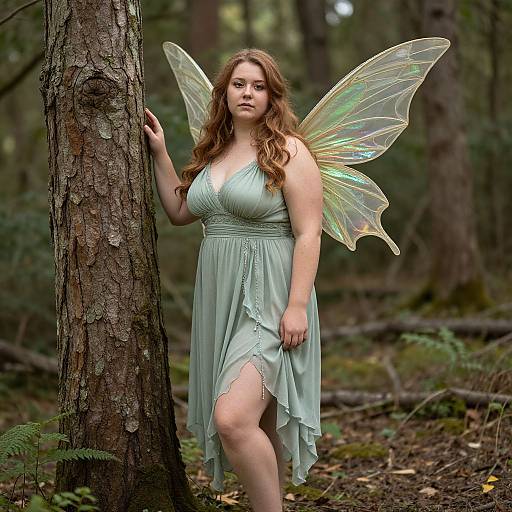 Plus Size Woodland Fairy in Forest