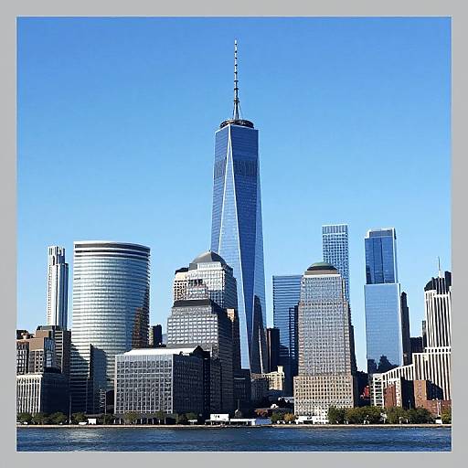 City Skyline with Central Skyscraper