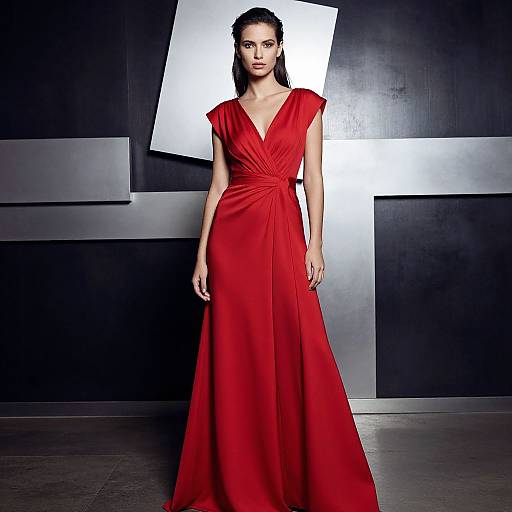Bold Red Dress Fashion Portrait
