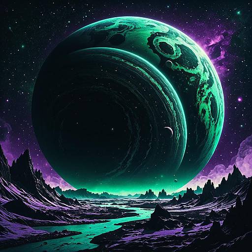 Epic Ice Giant Planet with Glowing Auroras