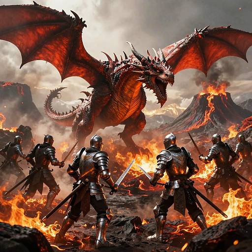 Epic Dragon vs Knight Fantasy Battle