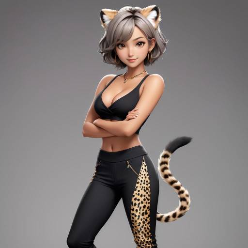 Confident Cheetah Girl Character Design Confident Cheetah Girl Character Design