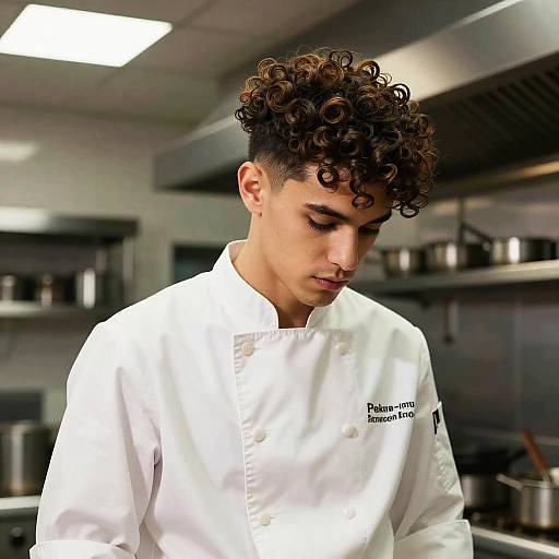Male Chef with Permed Curls Hairstyle