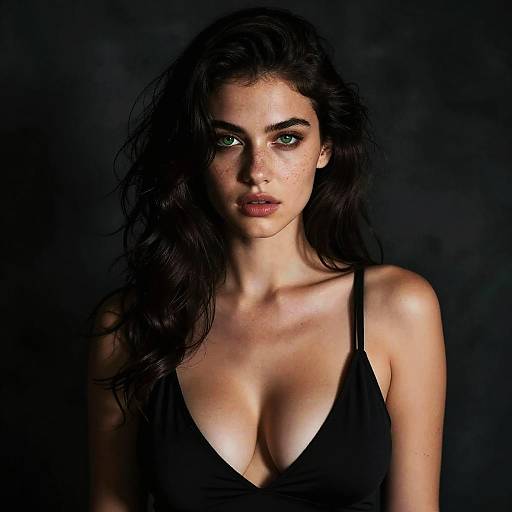 Moody High-Contrast Portrait of Woman