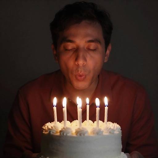 Candle Blowing Celebration Portrait