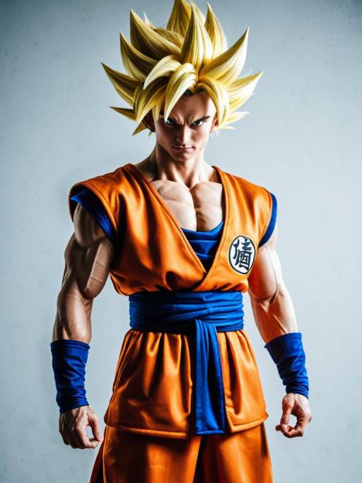 Man in Super Saiyan Costume Full-Body Cosplay