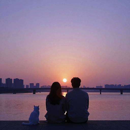 Romantic Minimalist Sunset Silhouette