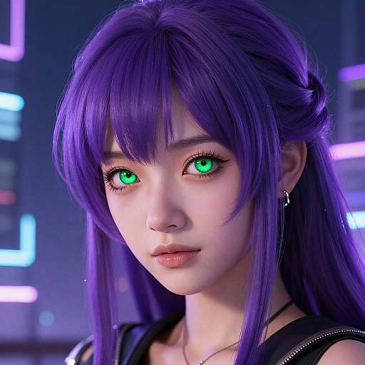 Neon Cyberpunk Character Portrait
