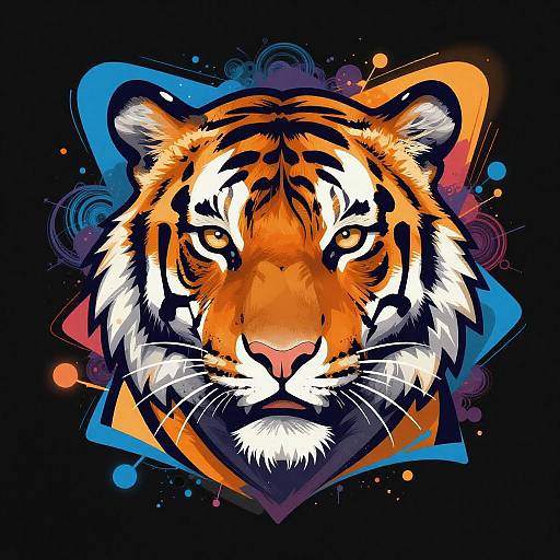 Vibrant Graffiti Tiger Illustration