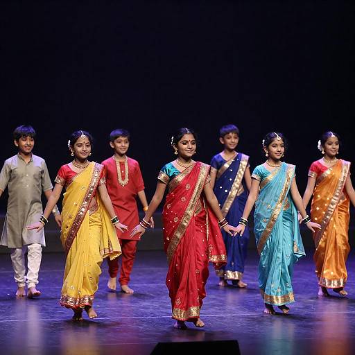 Children Dancing in Vibrant Indian Attire