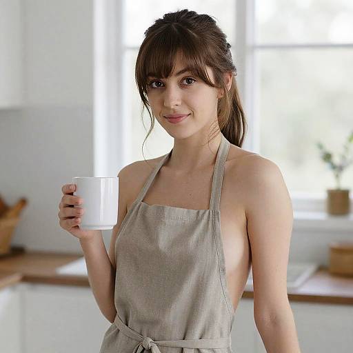 Photorealistic Portrait of Smiling Girl Indoors