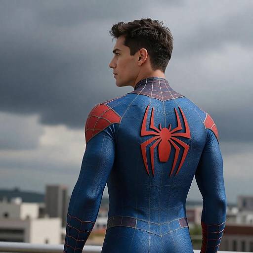 Heroic Pose Against a Dark Cityscape