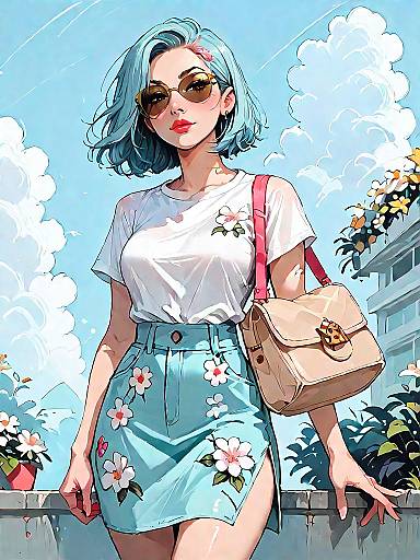 Casual Summer Style with Floral Skirt