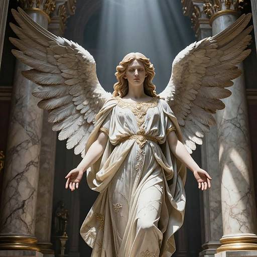 Hyper Realistic Angel in Celestial Cathedral