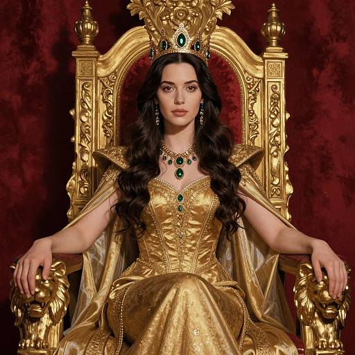 Regal Woman on Ornate Throne