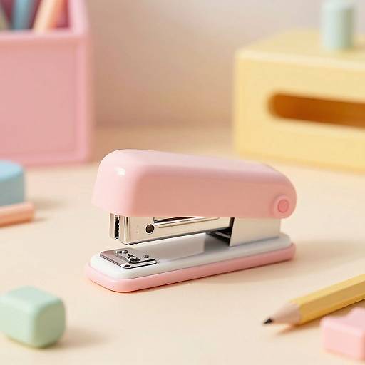 Whimsical Pastel Stapler Scene