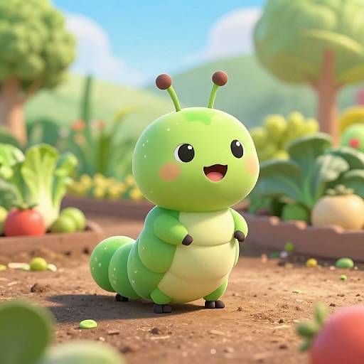 Cute Tripod Caterpillar in Garden