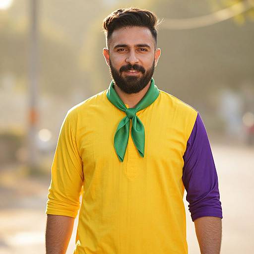 Vibrant Man in Golden Hour Light