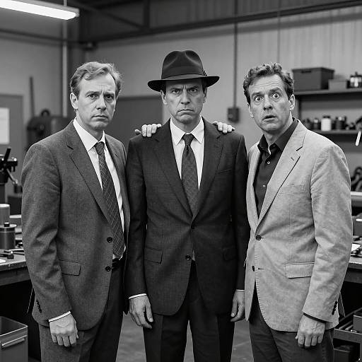 Vintage Industrial Workshop Group Portrait