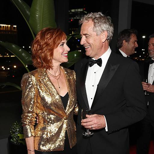 Couple in Evening Attire at Night Event