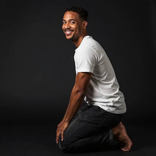 Mixed-Race Man Portrait in Sherald Style