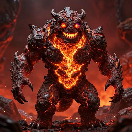 Fiery Lava Giant Fantasy Creature