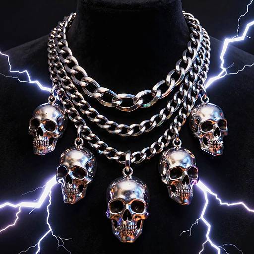 Hard Rock Skull Necklace Illustration