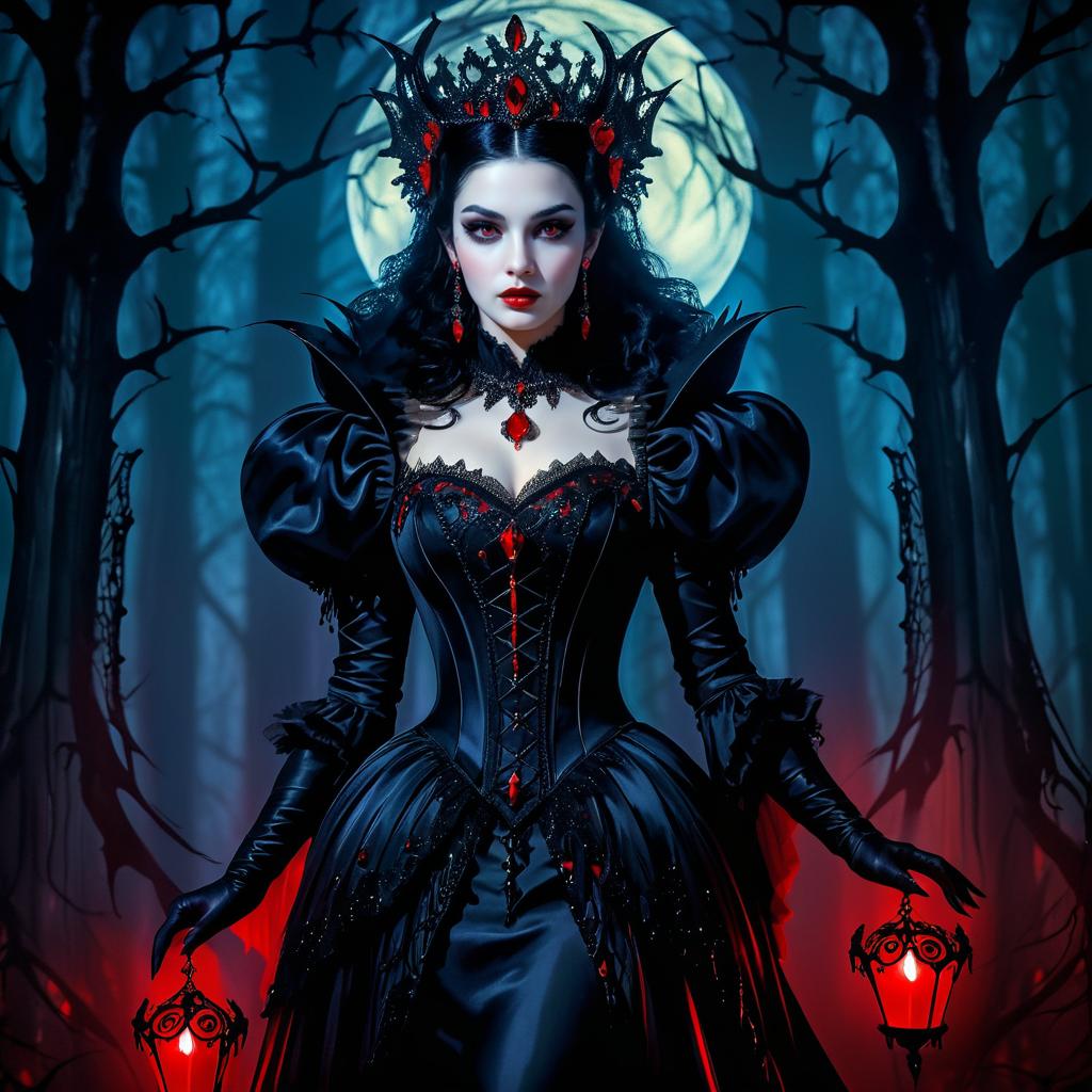 Vampire Queen in a Haunted Forest