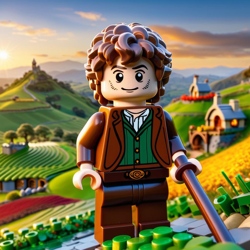 Frodo Baggins Lego Figurine in Hobbiton