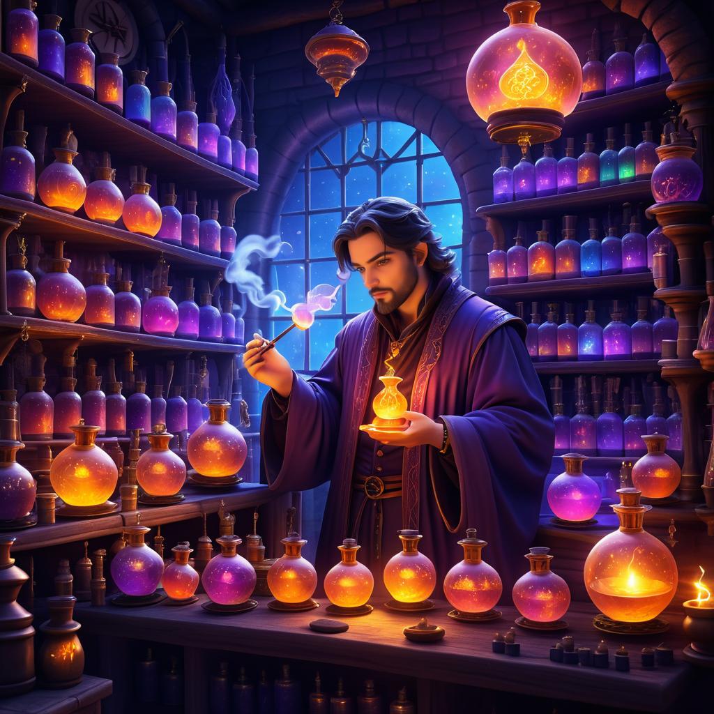 Cozy Alchemist's Potion Shop Scene