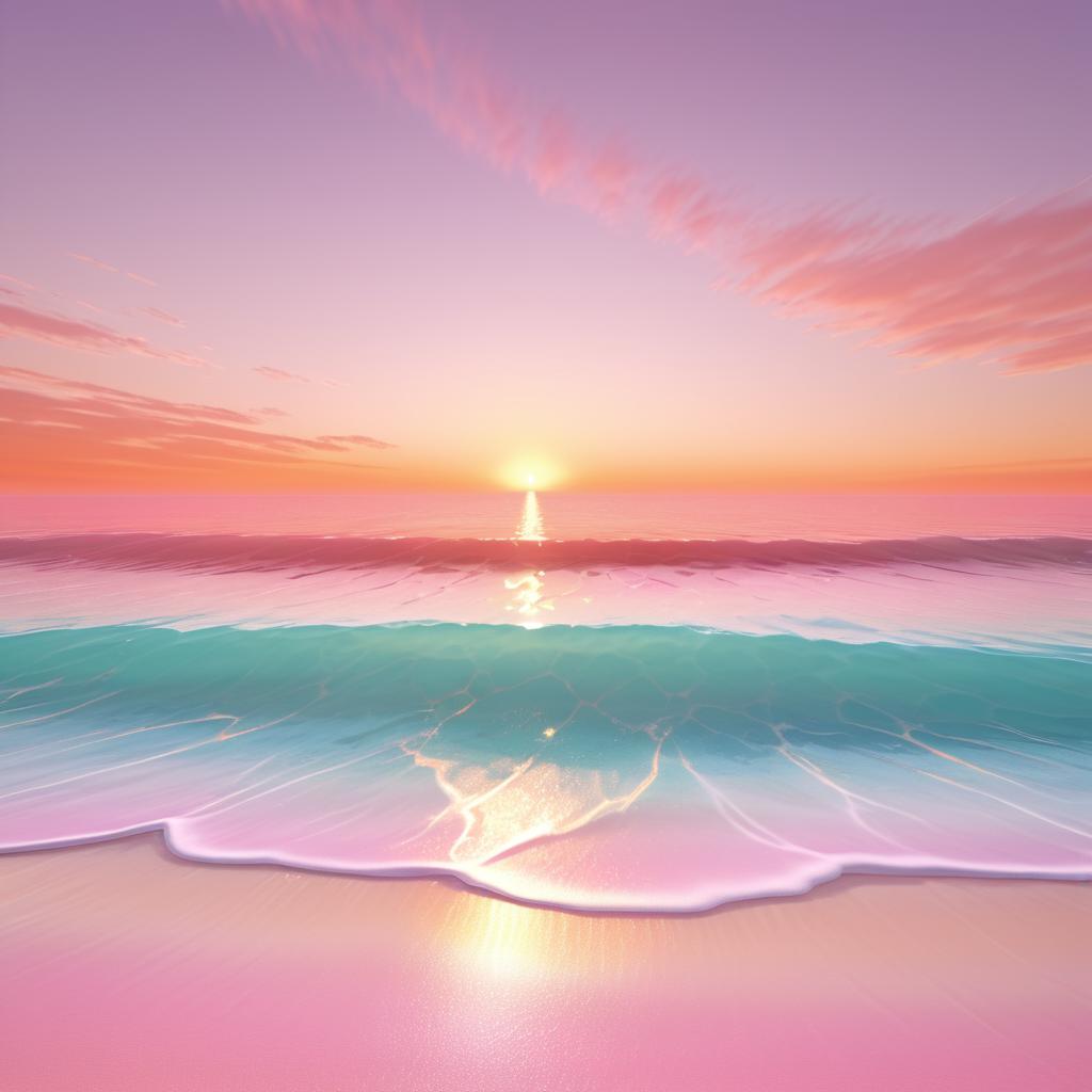 Serene Sunset Beach in 3D Render