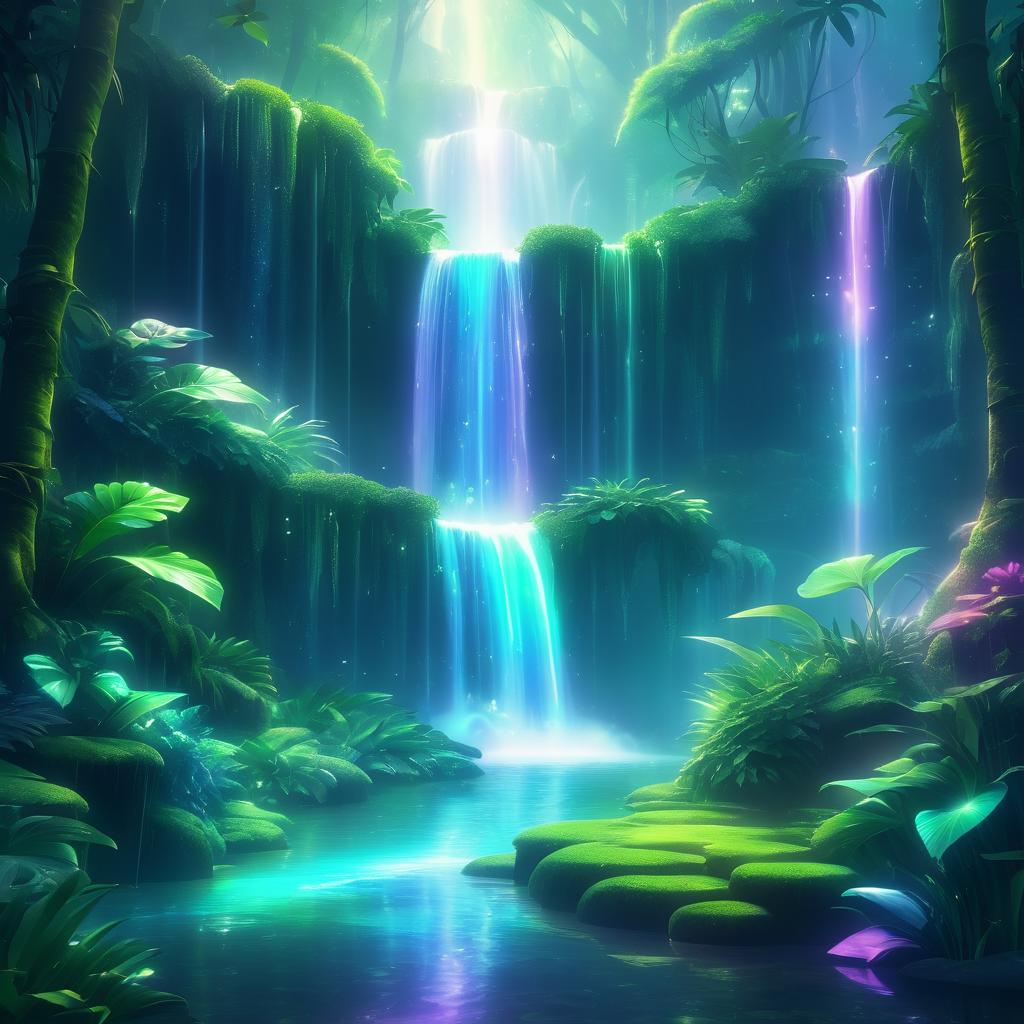 Mystical Waterfall Fantasy Concept Art