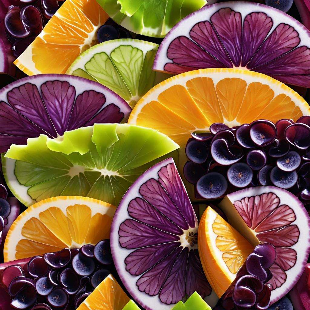 Vibrant Close-Up of Sliced Grapes