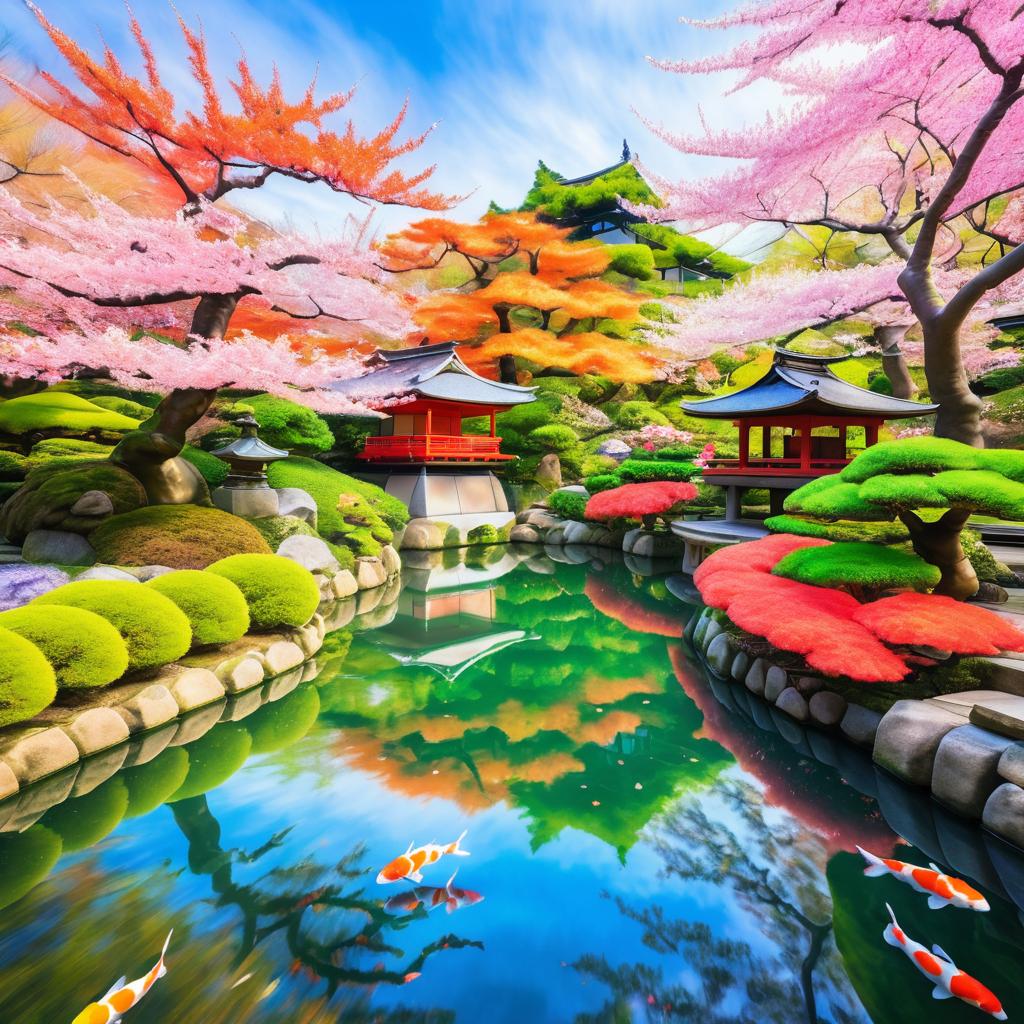 Surreal Vibrancy of Kyoto's Zen Garden