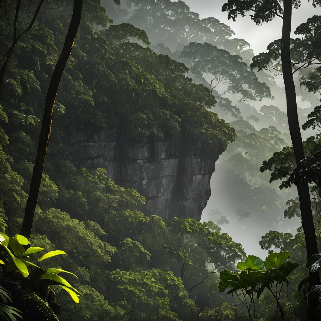 Intimate Rainforest Canopy at Dusk