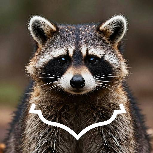 8K High-Detail Realistic Raccoon Logo
